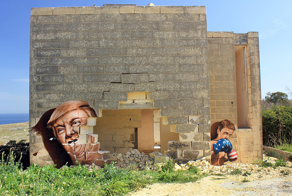 روایت تصویری هنرمندان دنیا از ترامپ