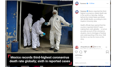 مکزیک سومین کشور جهان به لحاظ تلفات کرونا در جهان مکزیک سومین کشور جهان به لحاظ تلفات کرونا در جهان