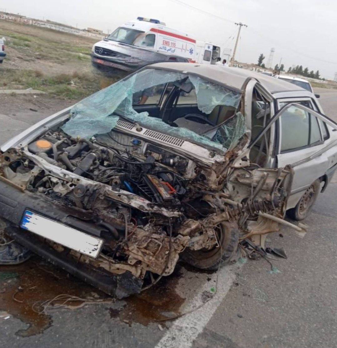 امدادرسانی به مصدوم حادثه تصادف خودروی پراید در میان جلگه