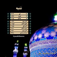 اوقات شرعی شنبه ۲۱ تیرماه ۱۴۰۴ به افق یزد